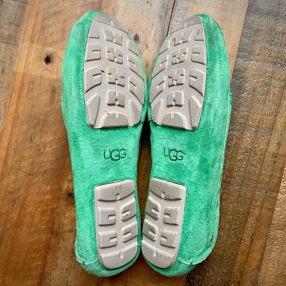 UGG Milana Water Resistant Suede Loafers in Verde - Picture 6 of 9